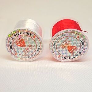 Two Spools of Crystal Beading Elastic.  10m Over 32'.  8mm.